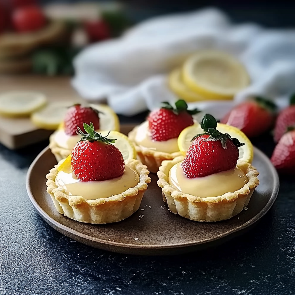 Recipe preparation for Strawberry Mascarpone Tartlets with Lemon Curd