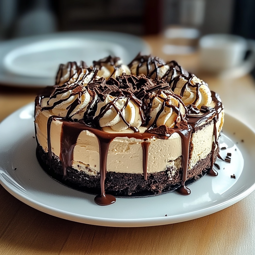 Recipe preparation for Hot Fudge Sundae Brownie Cheesecake