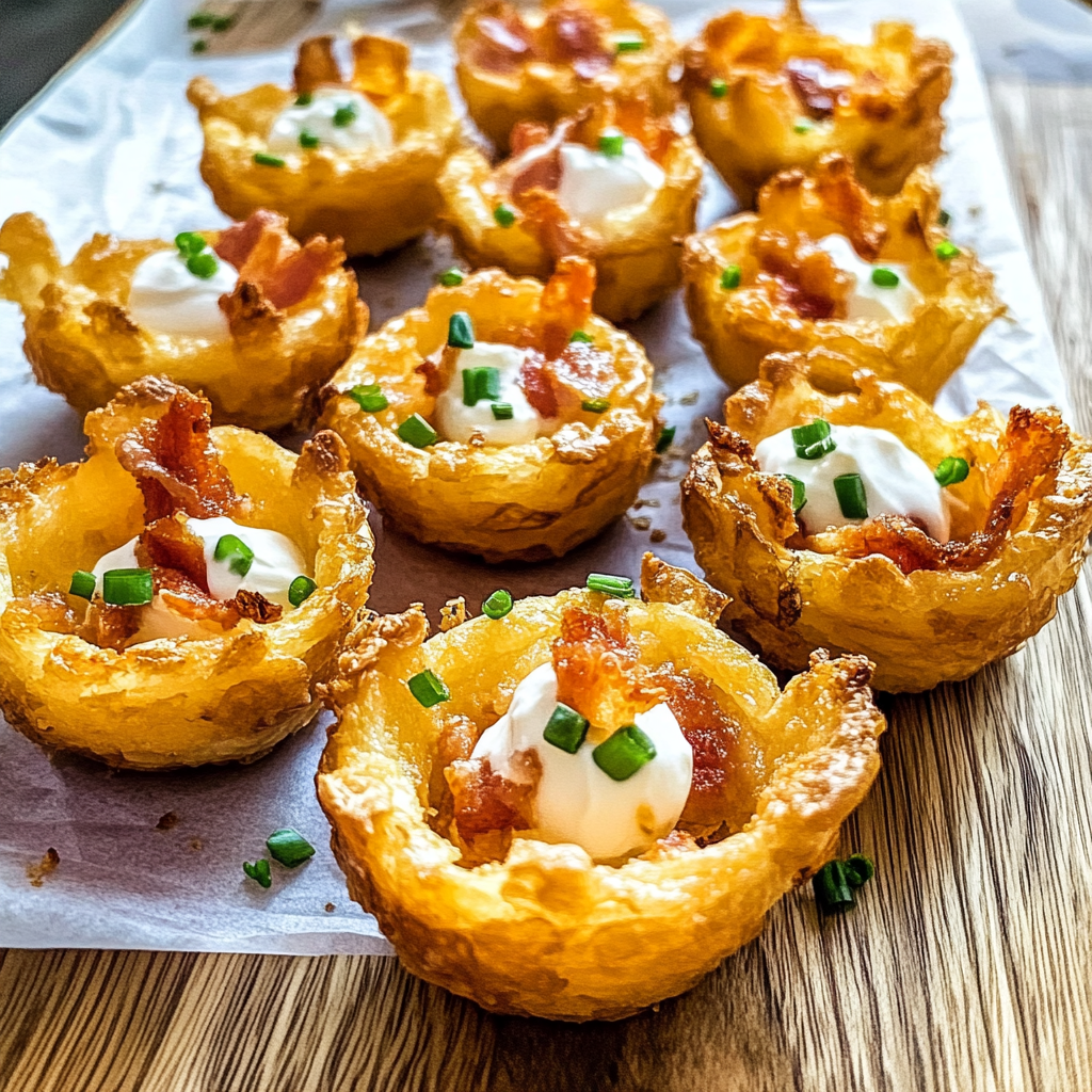 Recipe preparation for Tater Tot Appetizer Cups