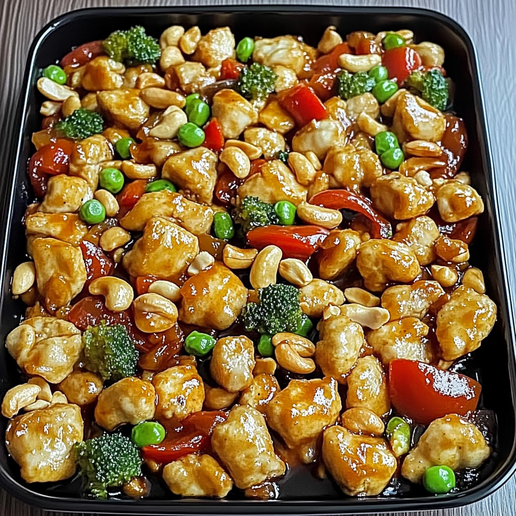 Recipe preparation for Easy Sheet Pan Cashew Chicken Recipe