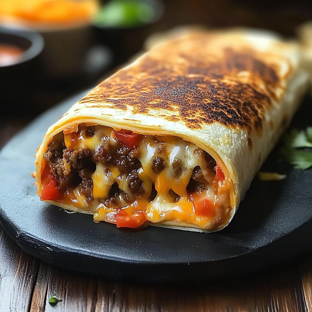Recipe preparation for Ultimate Grilled Cheese Burrito