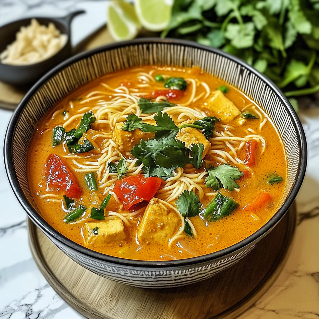 Recipe preparation for Thai Red Curry Noodle Soup