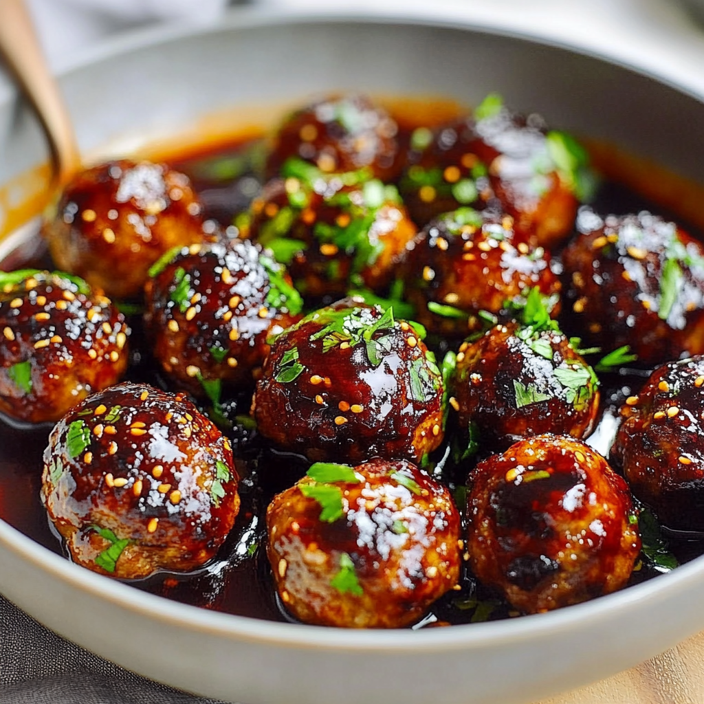 Recipe preparation for Korean BBQ Meatballs with Gochujang Glaze