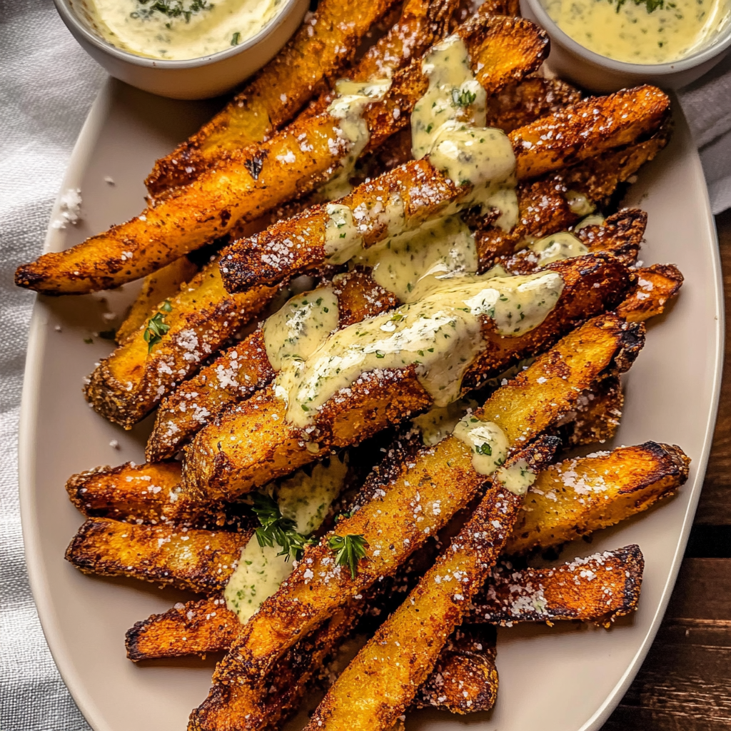Recipe preparation for Air Fryer Garlic Parmesan French Fries