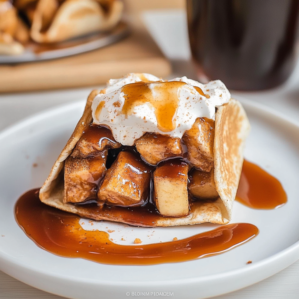Recipe preparation for Apple Pie Tacos