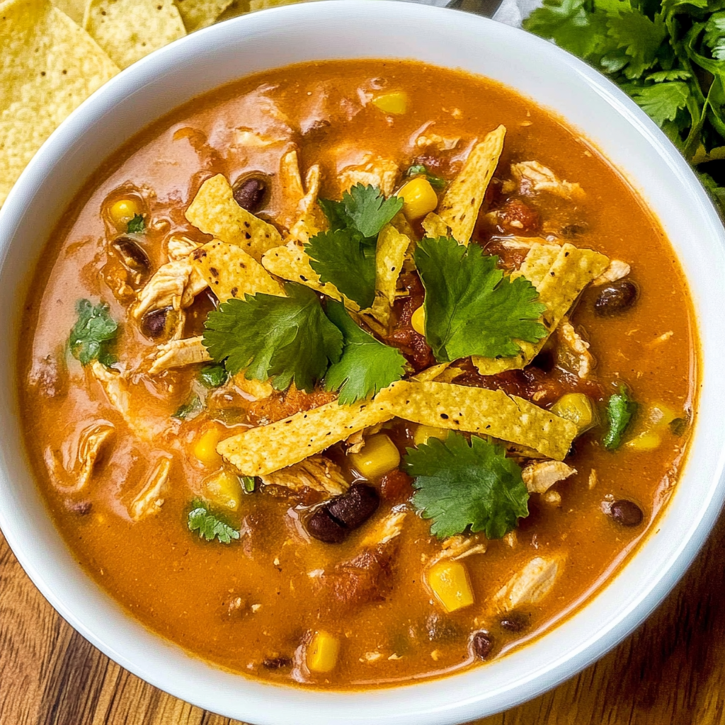 Recipe preparation for Chicken Tortilla Soup (Crock Pot)