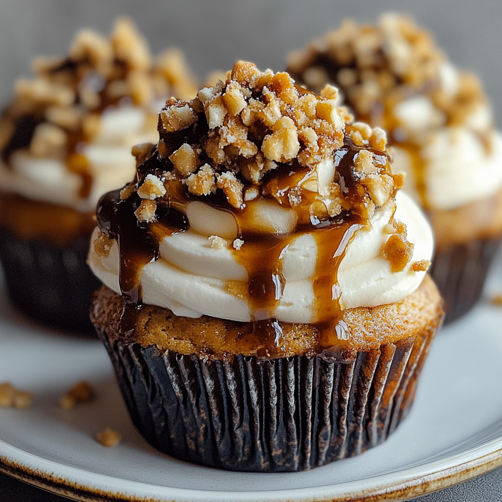 Recipe preparation for Toffee Crunch Cupcakes