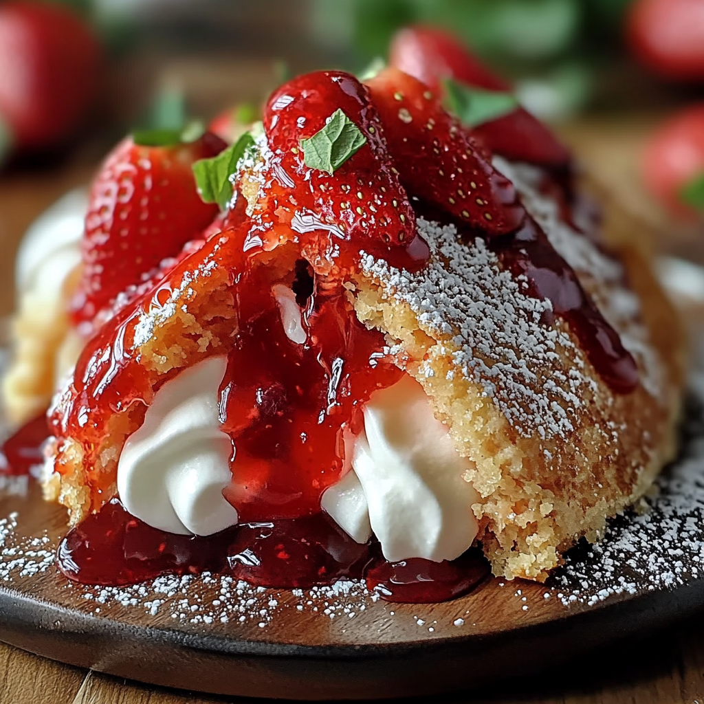 Recipe preparation for Strawberry Crunch Cheesecake Tacos