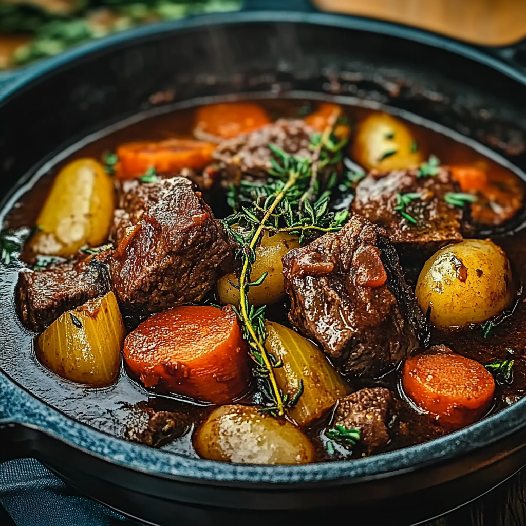 Recipe preparation for Beef Stew with Root Vegetables