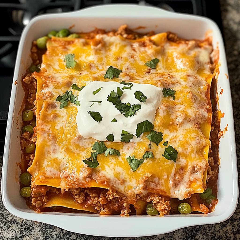 Recipe preparation for 30-Minute Simple Mexican Lasagna Recipe