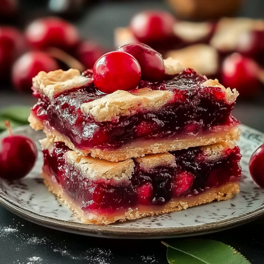 Recipe preparation for Easy Cherry Pie Bars: A Simple Cherry Dessert to Savor