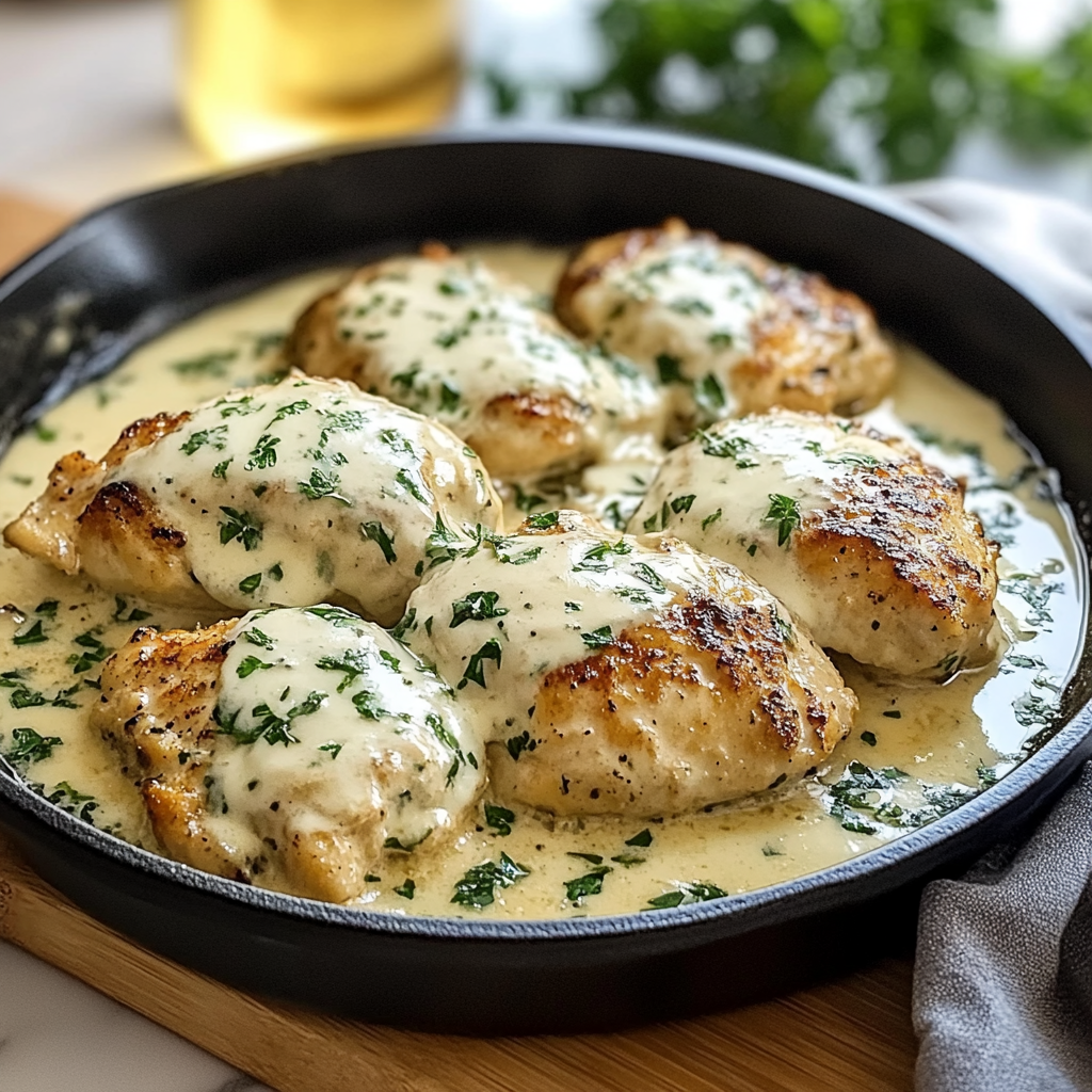 Recipe preparation for Creamy Garlic Parmesan Chicken