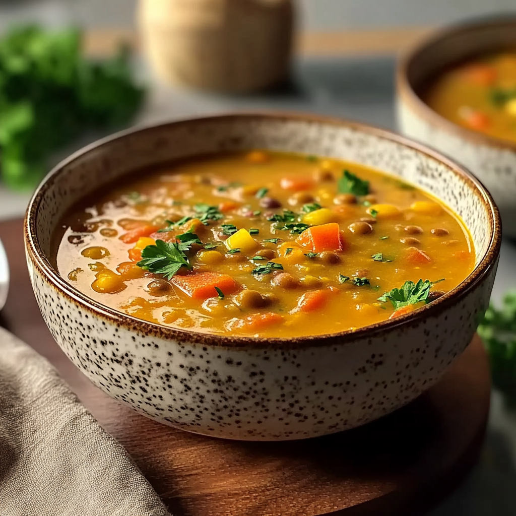 Recipe preparation for Vegetarian Lentil Soup: A Hearty Hug in a Bowl