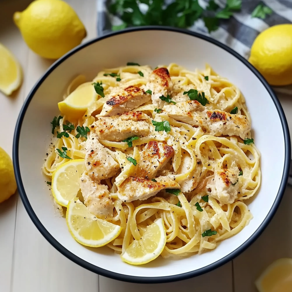 Recipe preparation for Lemon Chicken Pasta