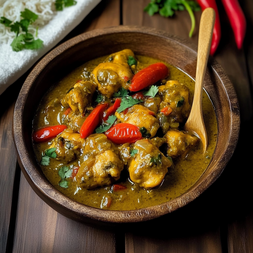 Recipe preparation for Authentic Jamaican Curry Chicken: A Warm, Flavorful Journey to the Caribbean