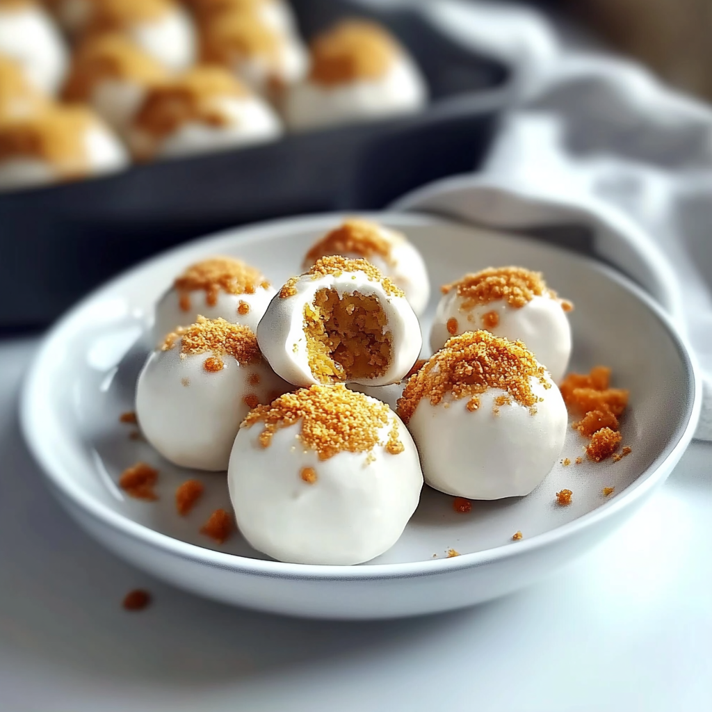 Recipe preparation for No-Bake Pumpkin Cheesecake Balls