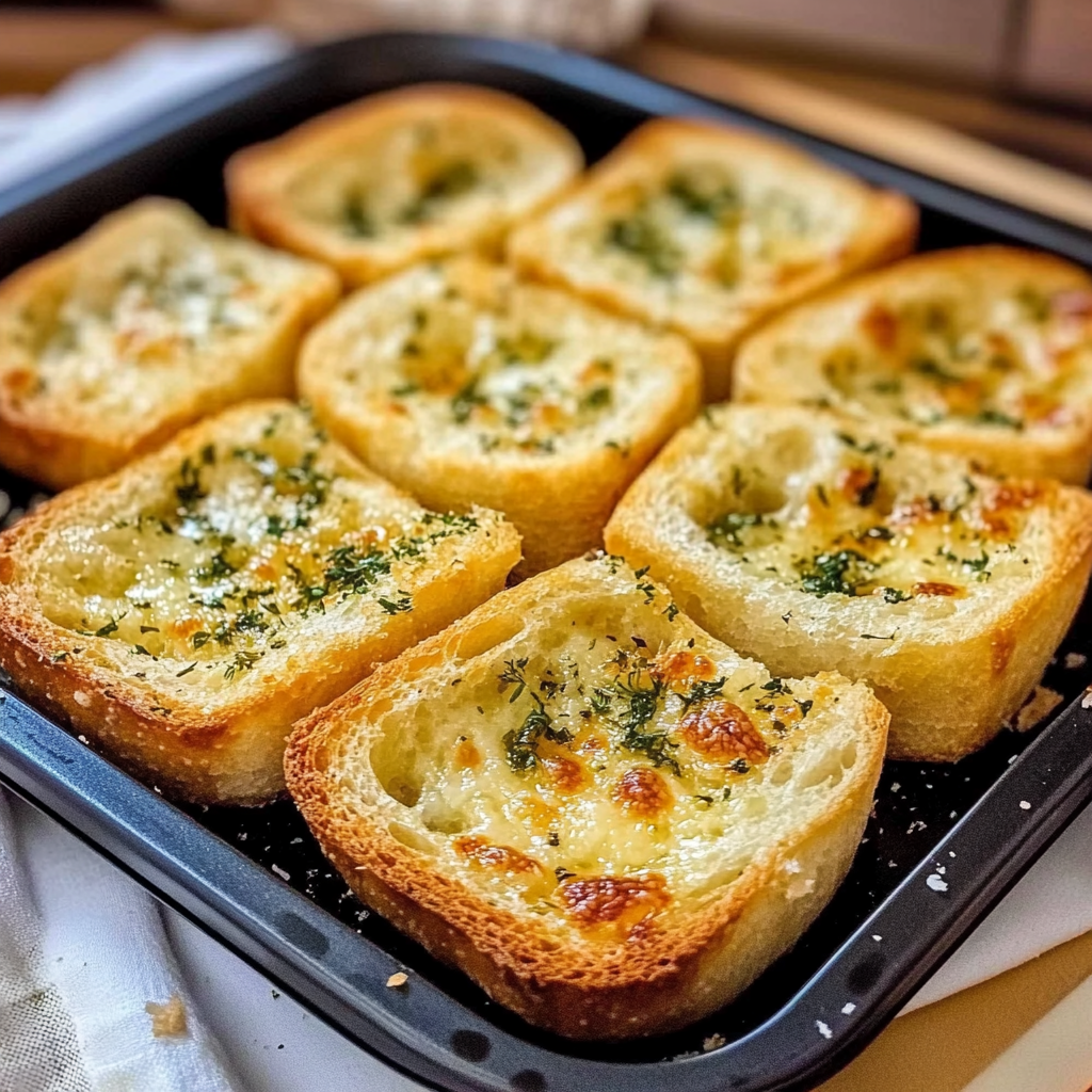 Recipe preparation for Air Fryer Garlic Bread