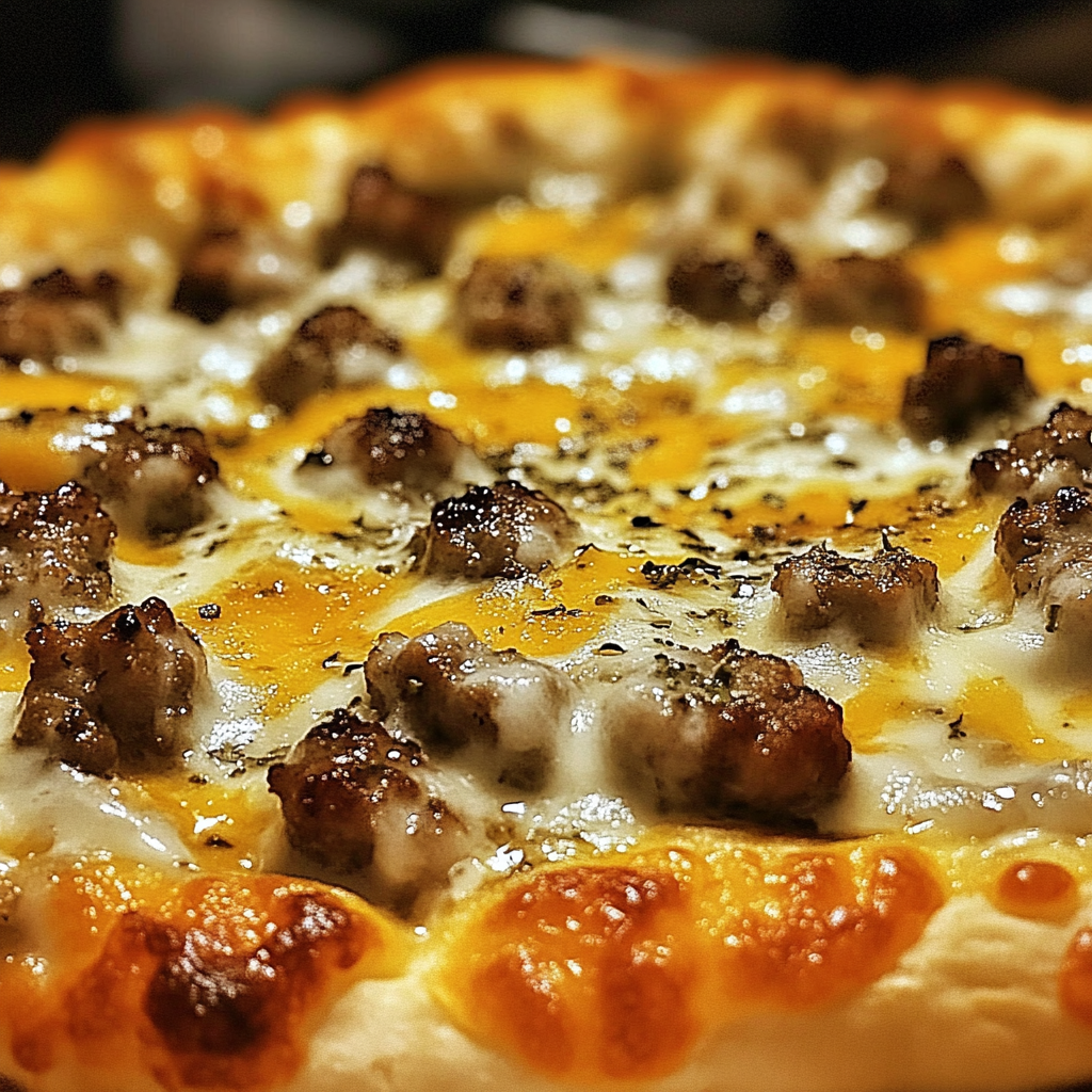 Recipe preparation for Biscuits and Sausage Gravy Breakfast Pizza