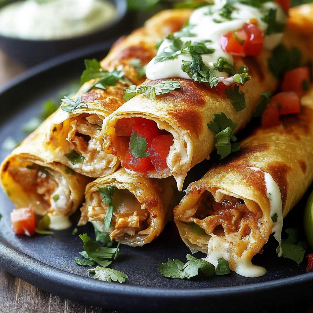 Recipe preparation for Easy Chicken Flautas Recipe