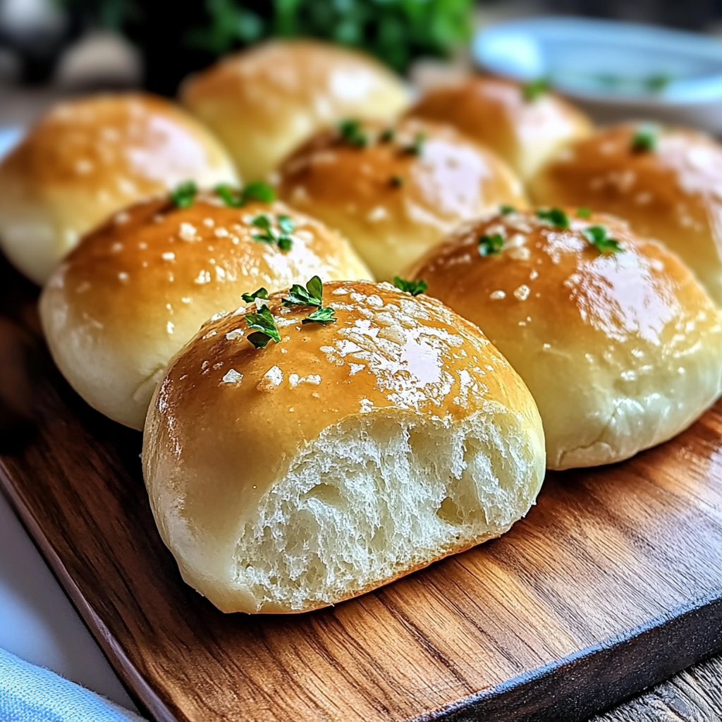 Recipe preparation for Soft Garlic Butter Dinner Roll