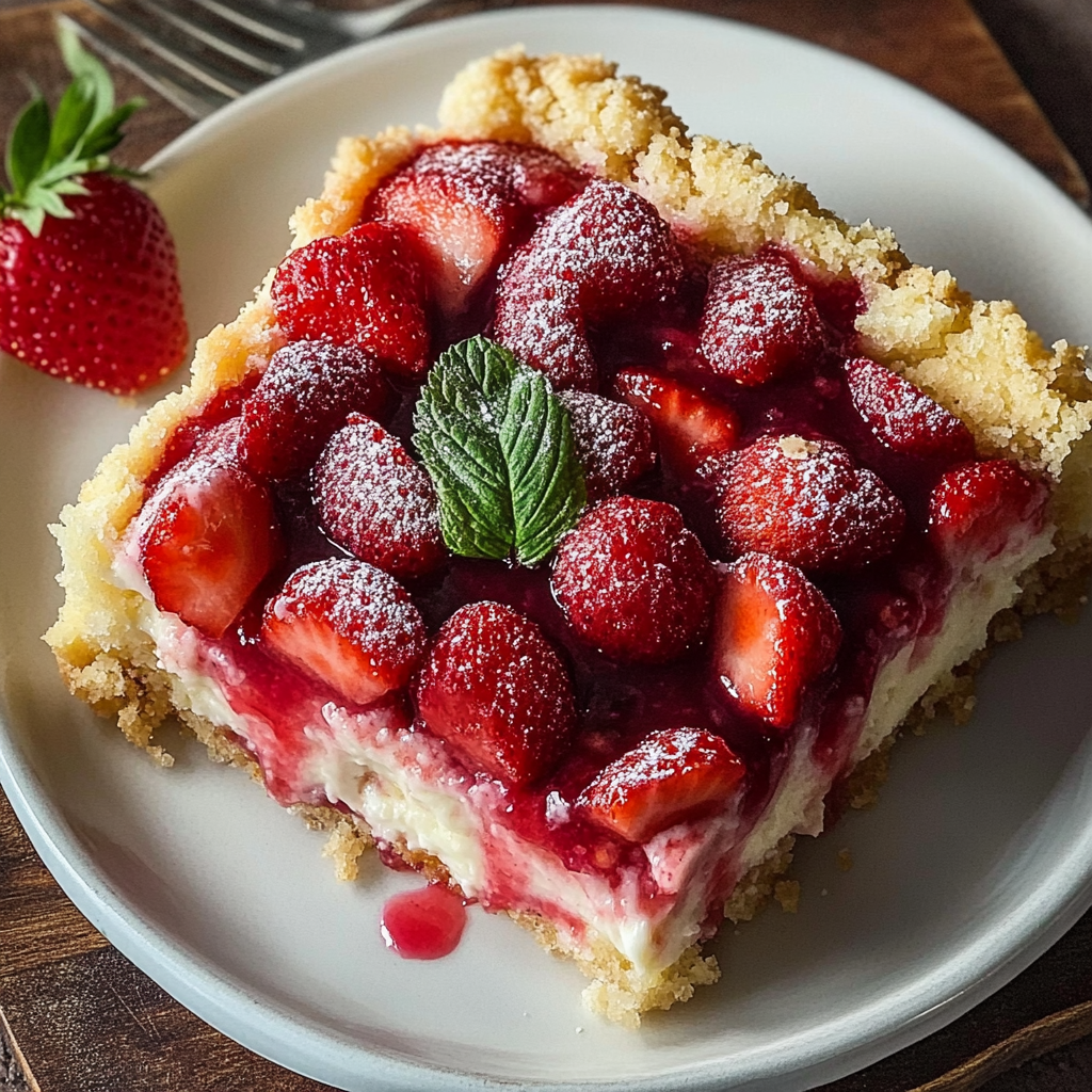 Recipe preparation for Strawberry Cheesecake Dump Cake