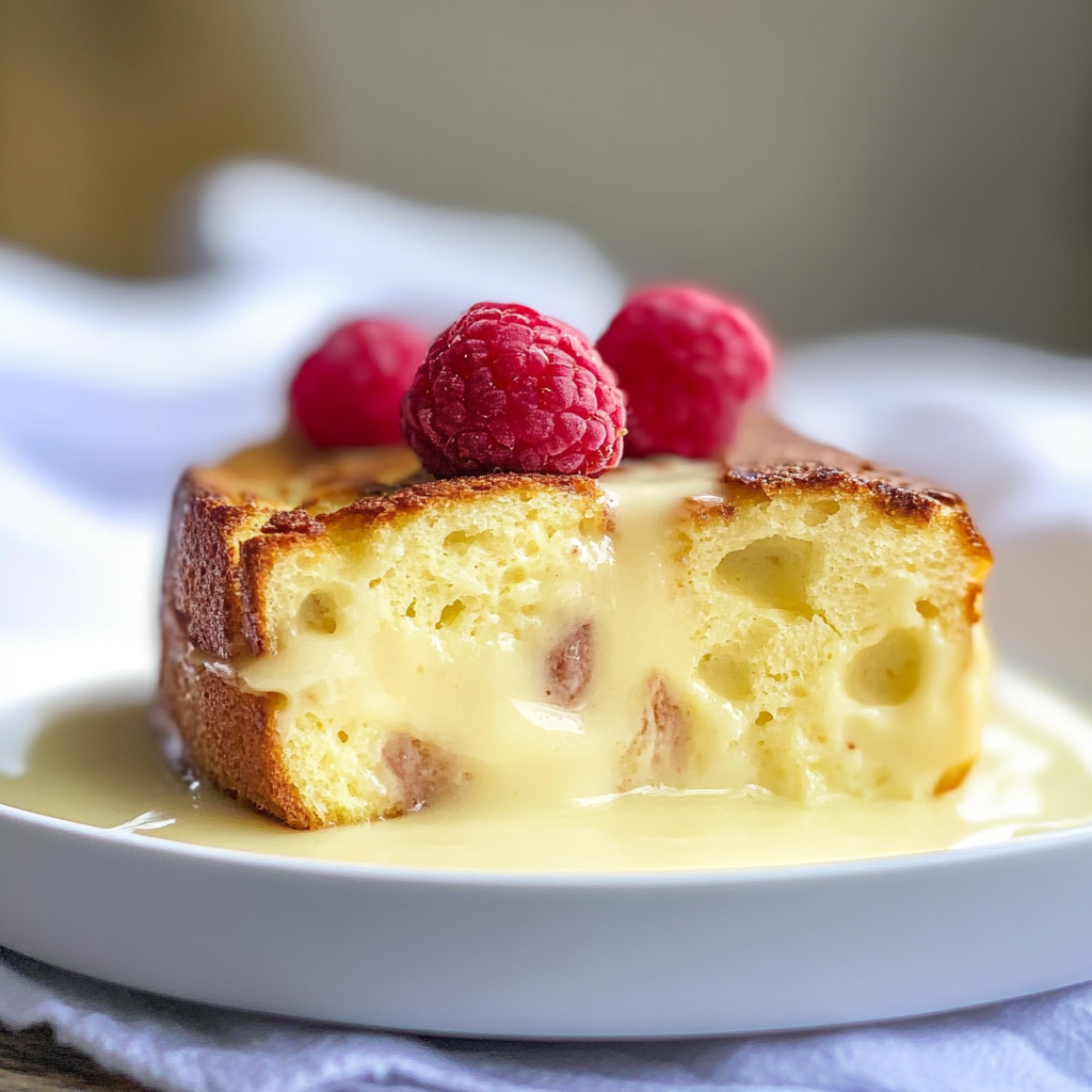 Recipe preparation for Custard Bread Pudding with Vanilla Sauce