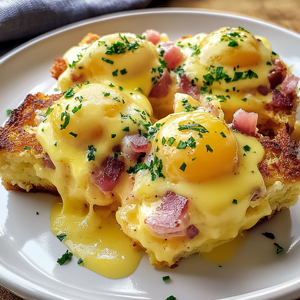 Recipe preparation for Eggs Benedict Casserole
