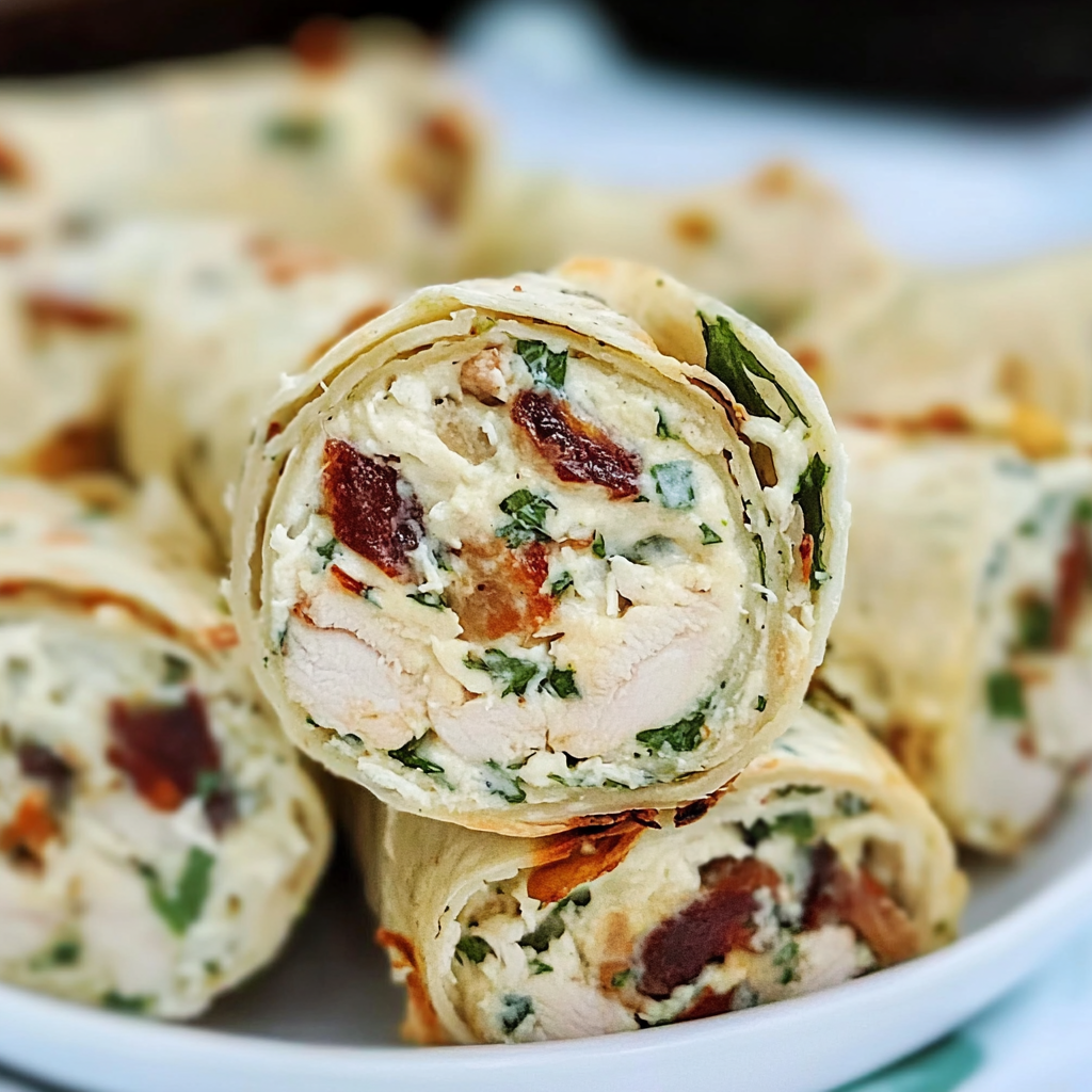 Recipe preparation for Tuscan Chicken Pinwheels