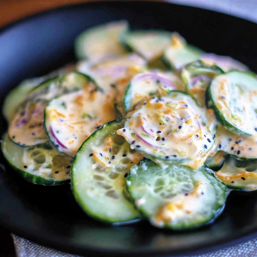 Recipe preparation for Jalapeno Popper Cucumber Salad