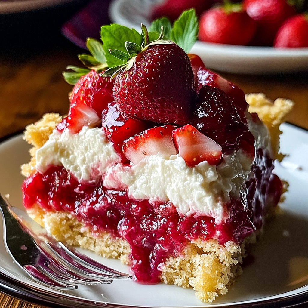 Recipe preparation for Strawberry Cheesecake Dump Cake