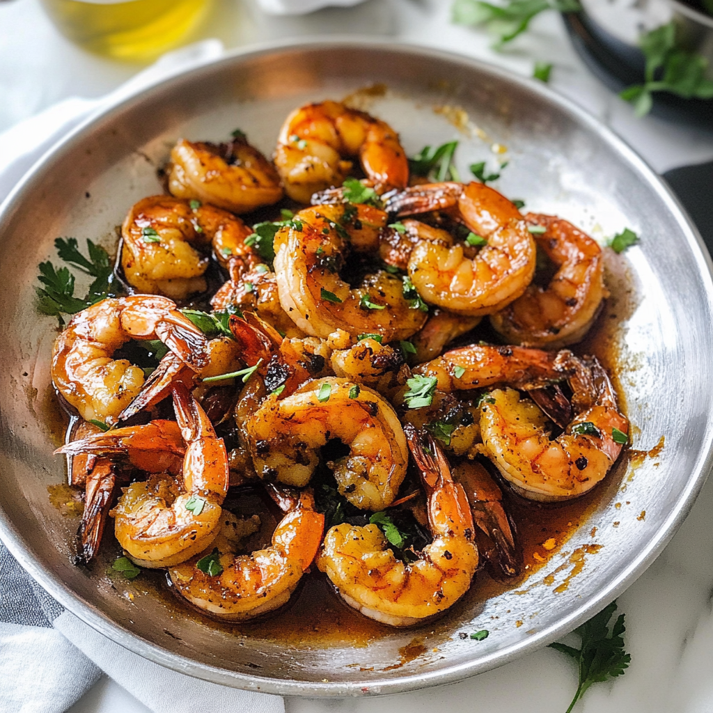 Recipe preparation for Honey Garlic Shrimp