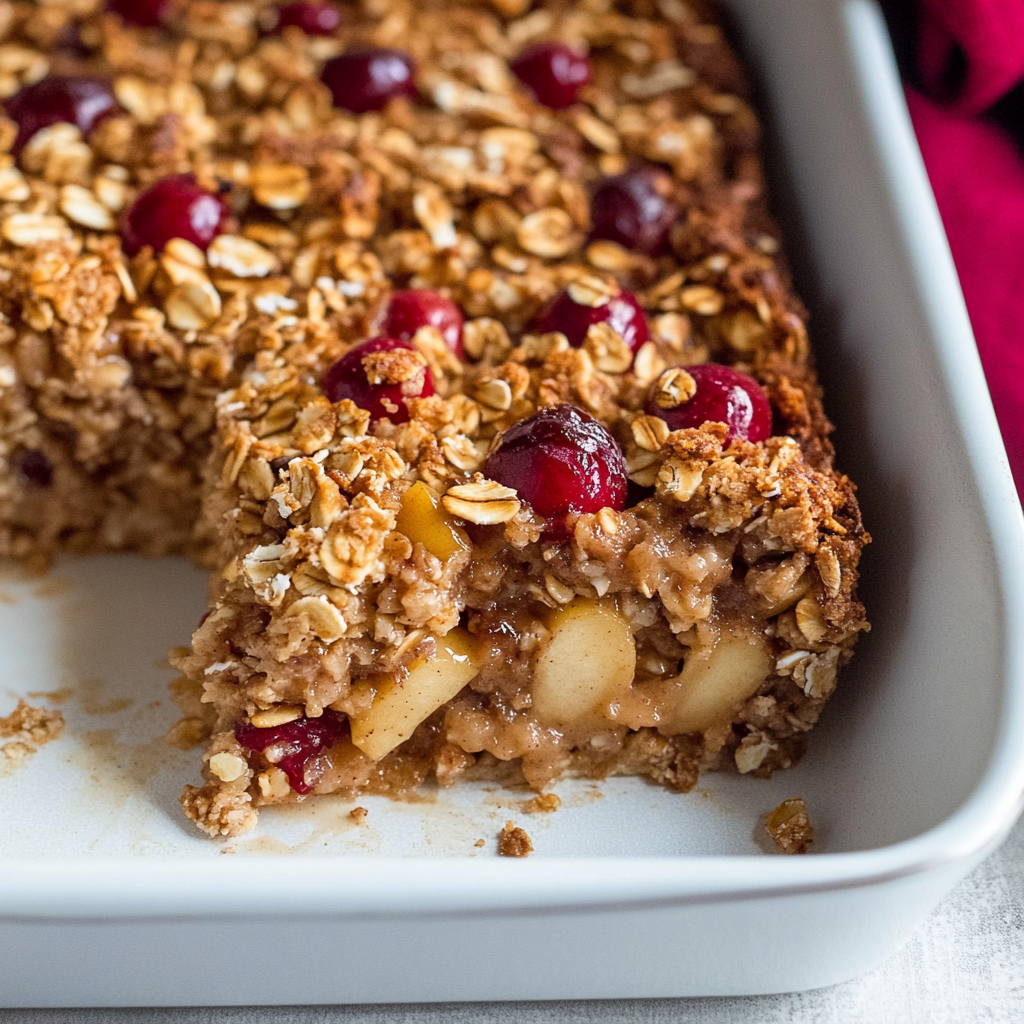 Recipe preparation for Cinnamon Apple Oatmeal Breakfast Bake