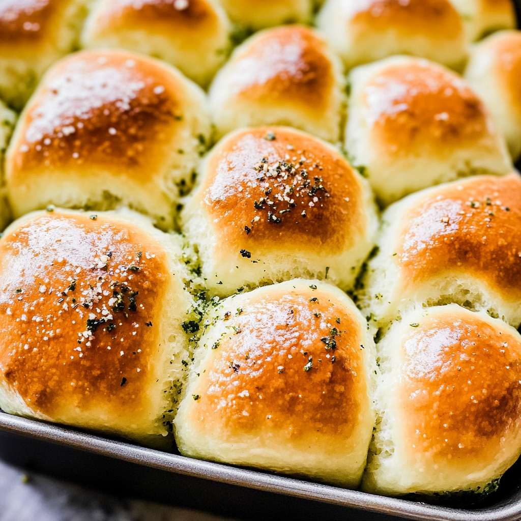 Recipe preparation for Buttery Herb Pull-Apart Parker Rolls
