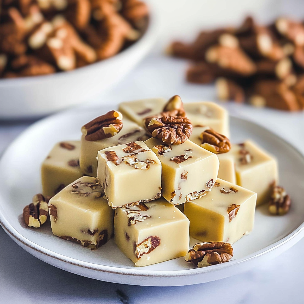 Recipe preparation for Maple Cinnamon Toasted Pecan Fudge
