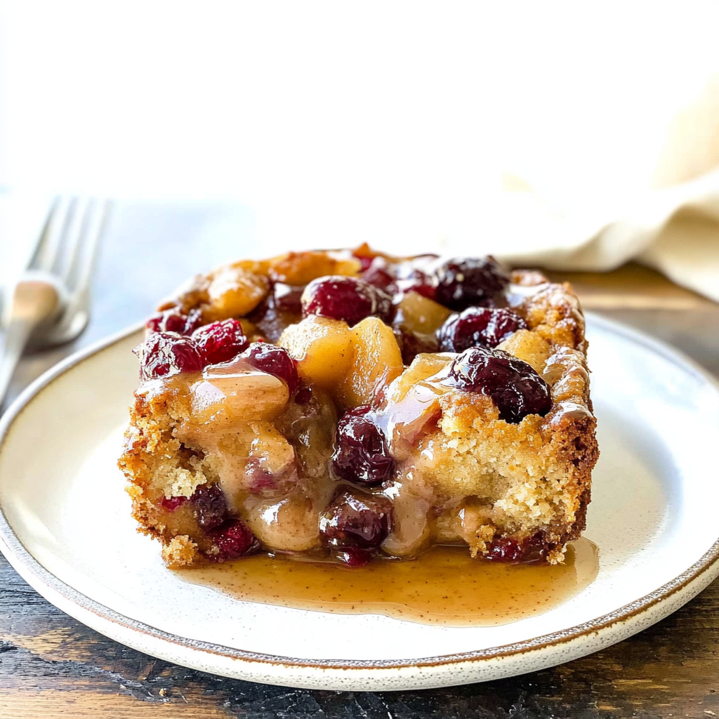 Recipe preparation for Cranberry Apple Bread Pudding Bake