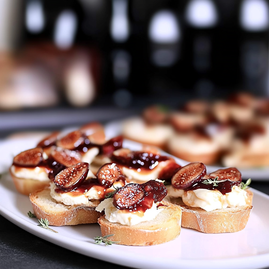 Recipe preparation for Brie & Fig Christmas Crostini