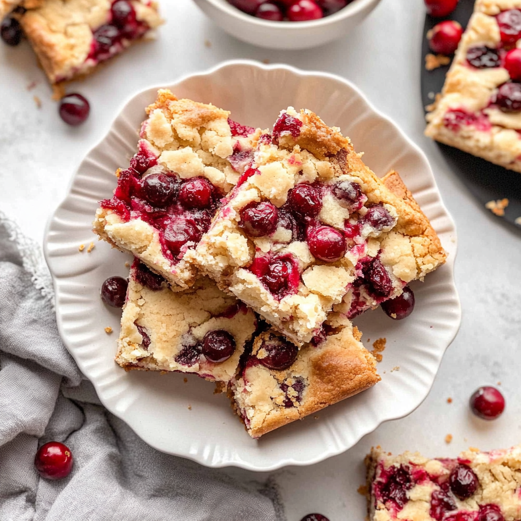Recipe preparation for White Chocolate Cranberry Shortbread Bars