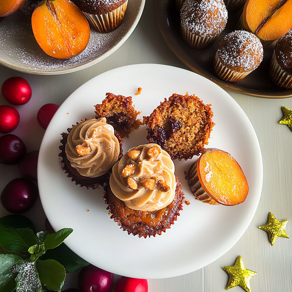 Recipe preparation for Rum-Soaked Plum Pudding Muffins
