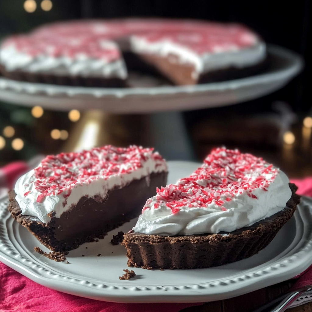 Recipe preparation for Candy Cane Chocolate Tartlets