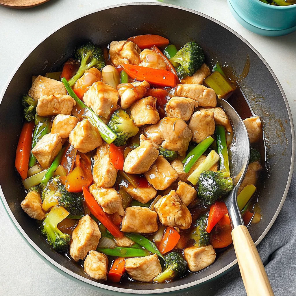 Recipe preparation for Honey Garlic Chicken Stir-Fry
