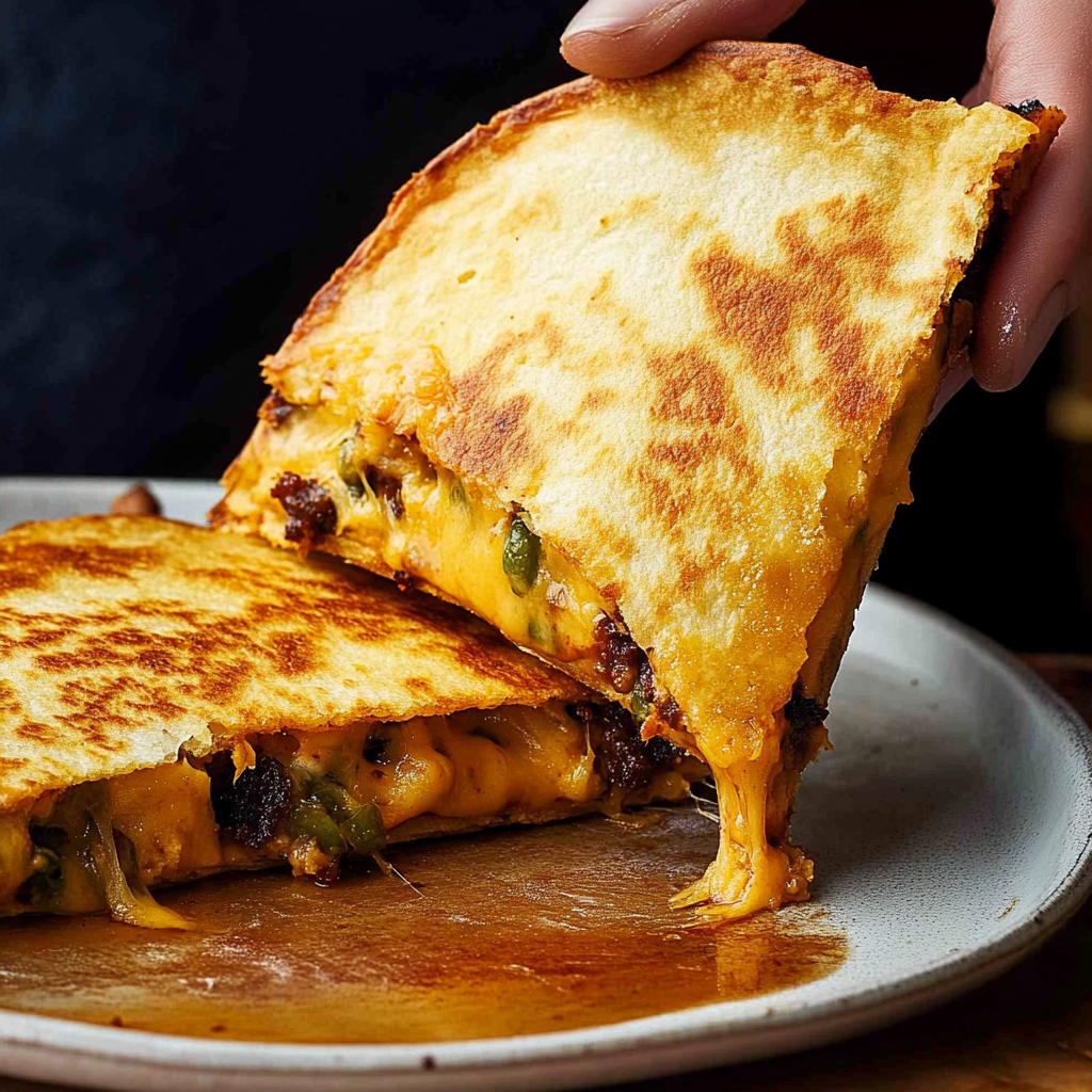 Recipe preparation for Crispy Baked Quesadillas