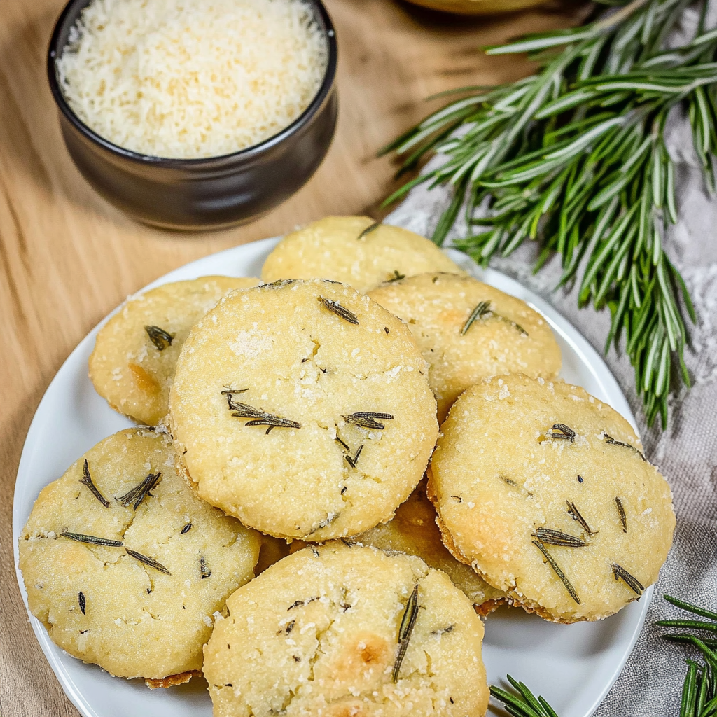 Recipe preparation for Rosemary and Parmigiano-Reggiano Shortbread Cookies