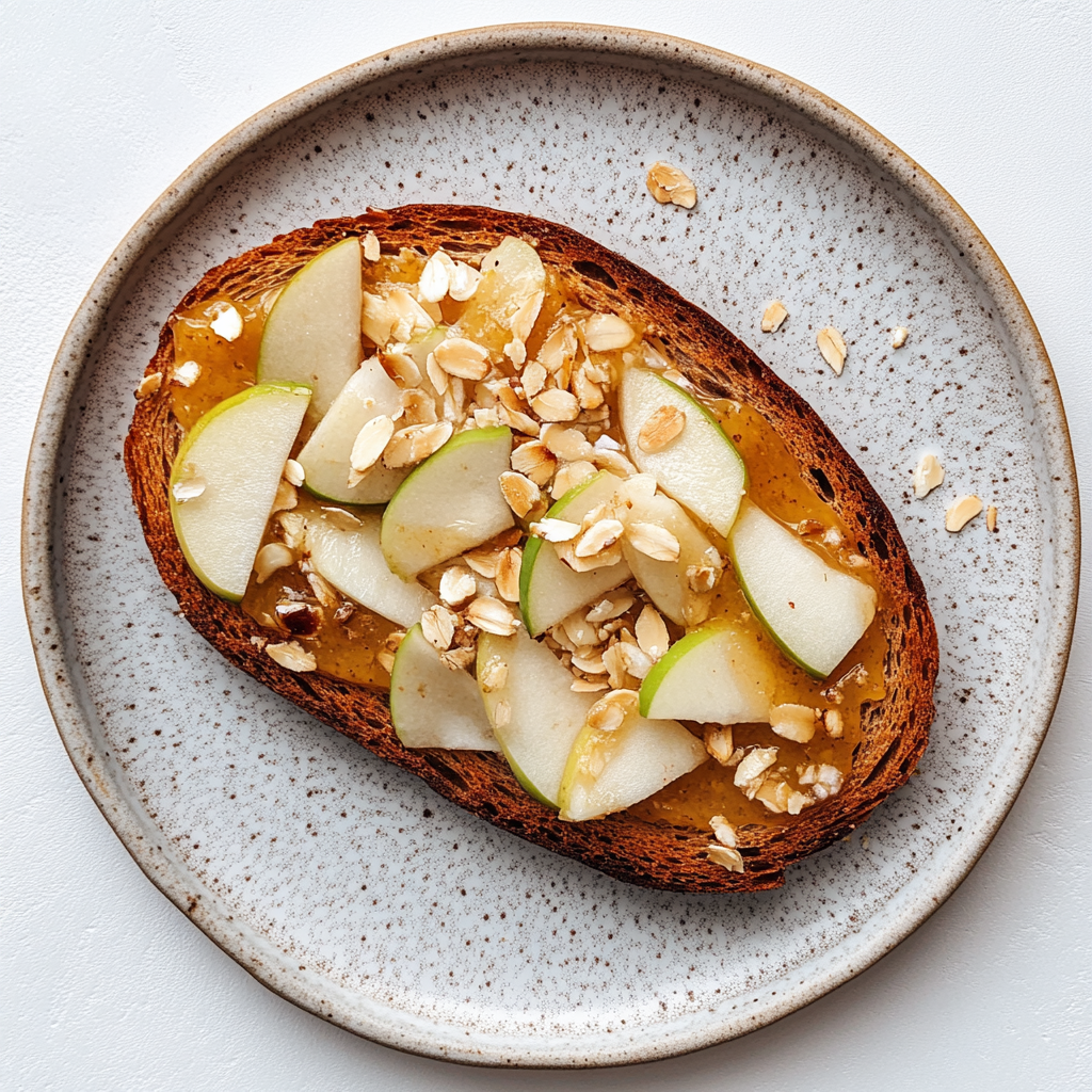 Recipe preparation for Spiced Apple Tahini Morning Toast