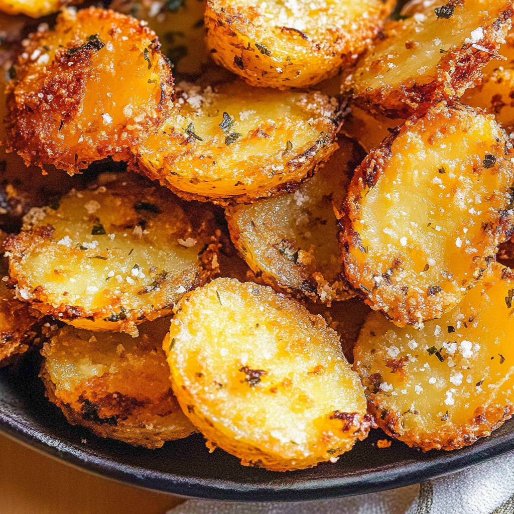 Recipe preparation for Crispy Parmesan Potato Coins