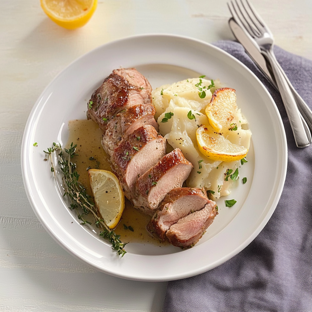 Recipe preparation for Lemon Thyme Pork Tenderloin