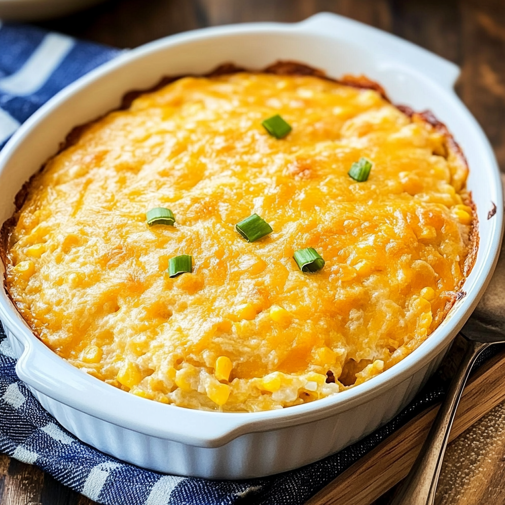 Recipe preparation for Cheesy Corn Casserole