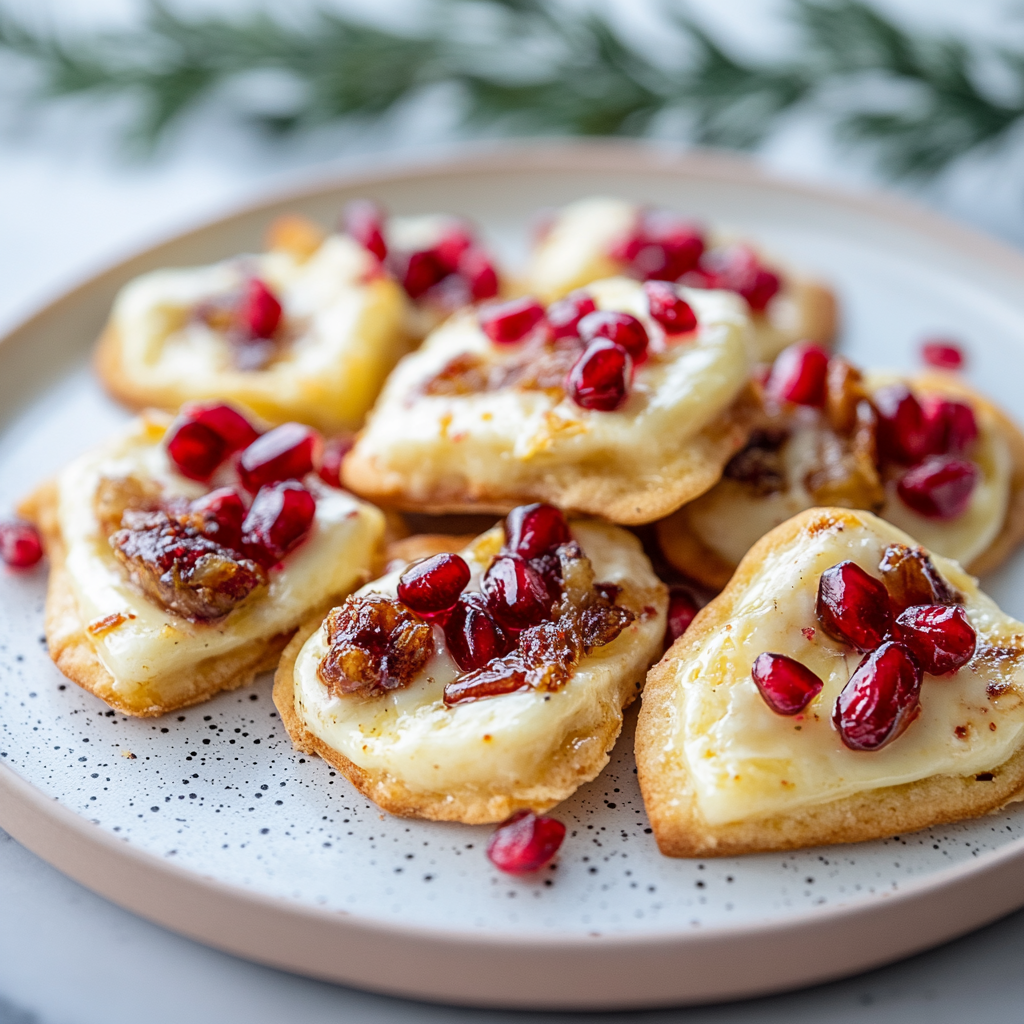 Recipe preparation for Festive Pomegranate Brie Bites