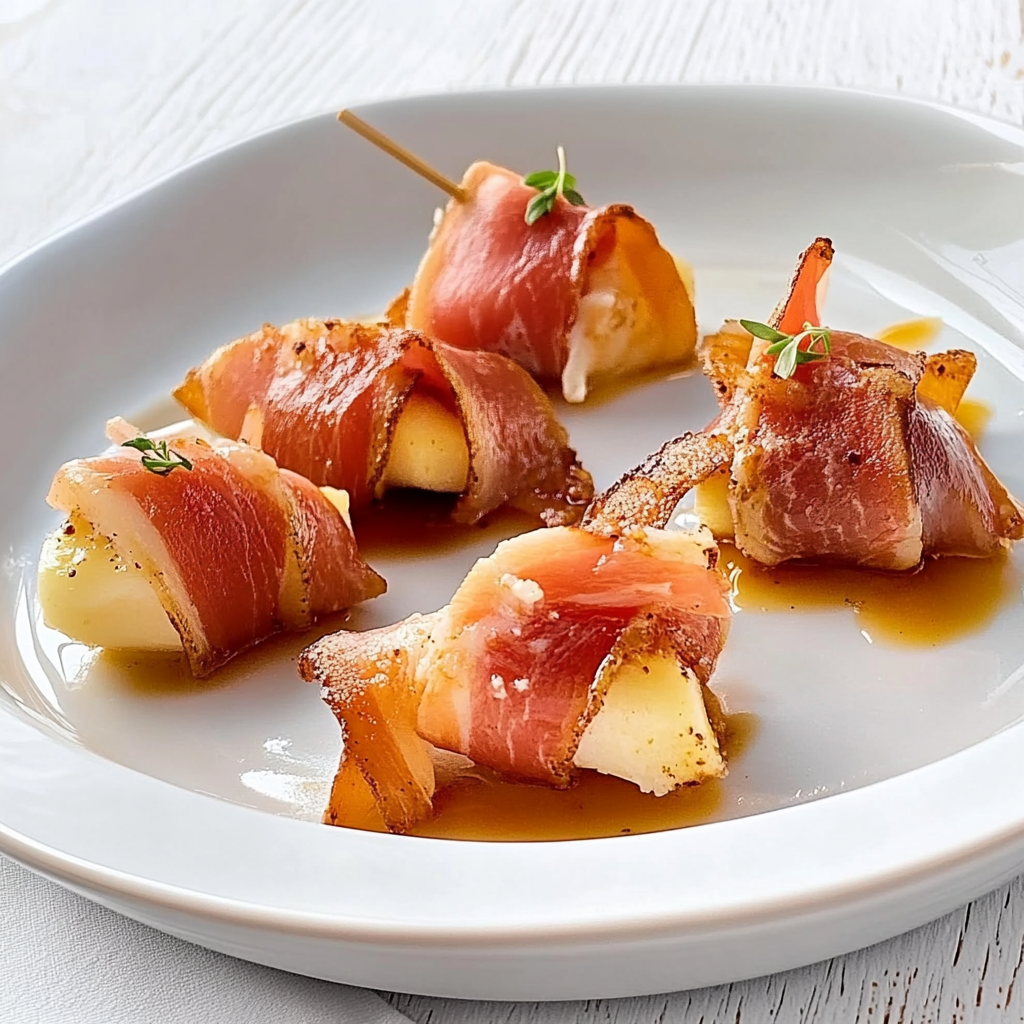 Recipe preparation for Prosciutto Wrapped Winter Melon
