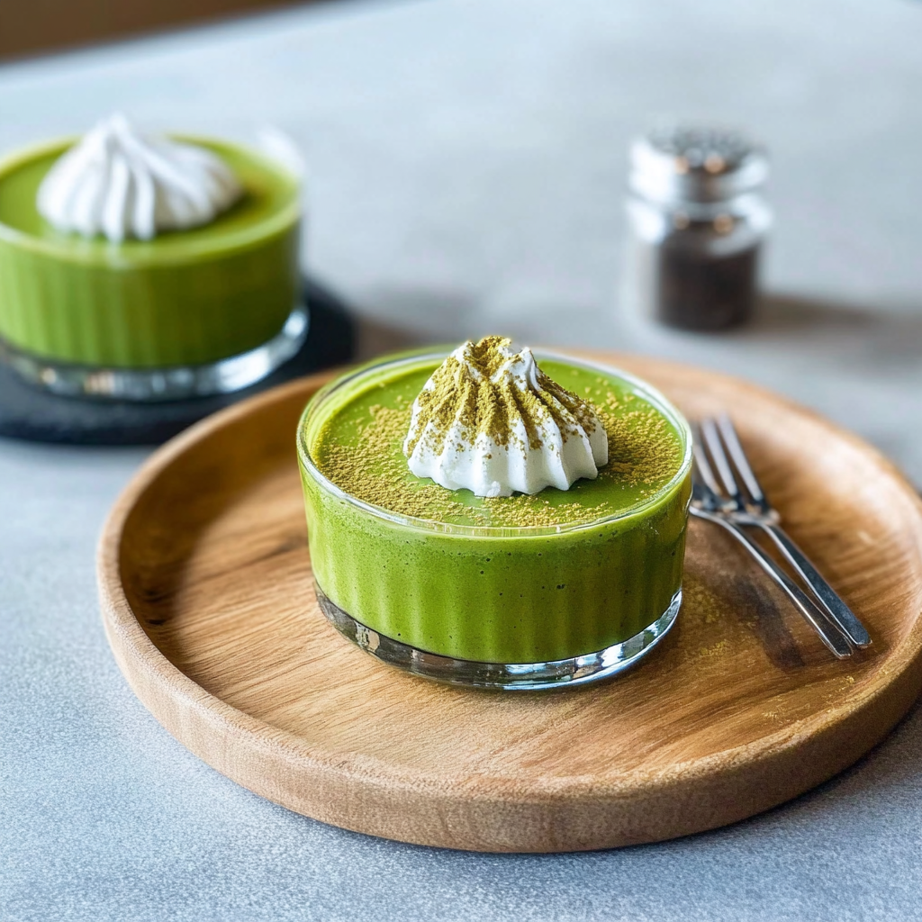Recipe preparation for Matcha Pudding