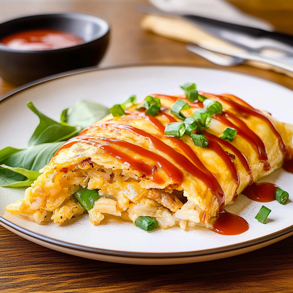 Recipe preparation for Rice Omelet